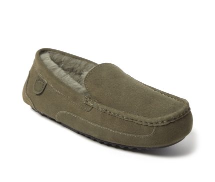 Fireside by Dearfoams Men's Melbourne Genuine Shearling Moccasin Slippers