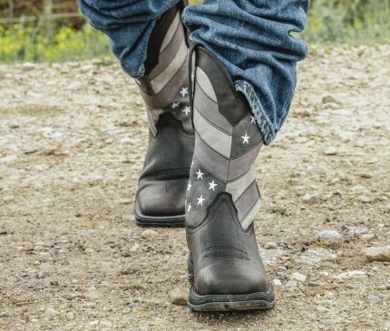 Men's Durango Rebel Faded Black Flag Western Boot