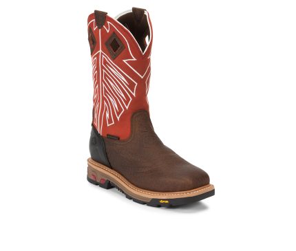 Men's Justin Boots Roughneck 12" Steel Toe Waterproof Western Work Boots